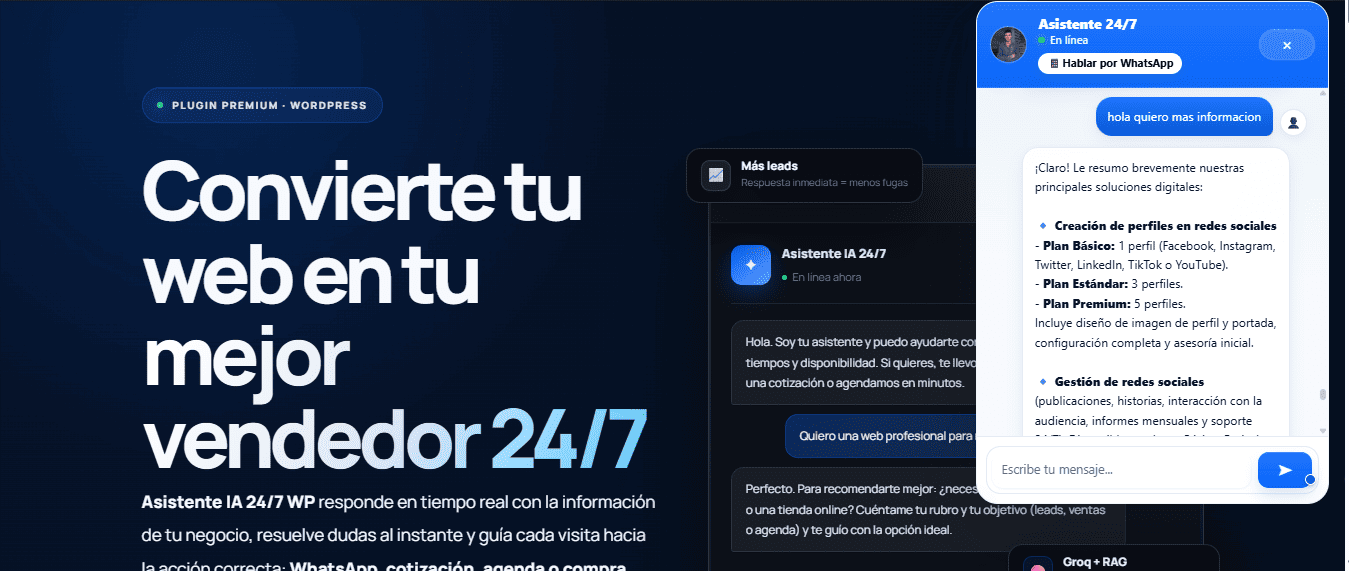 Interfaz premium y confiable